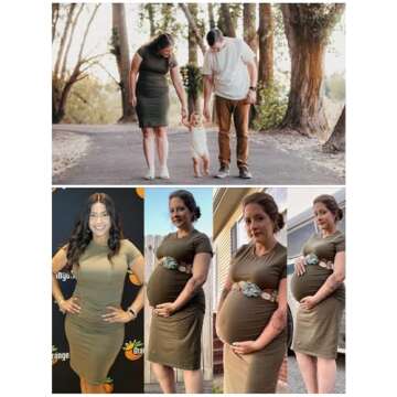 Missufe Women's Short Sleeve Ruched Casual Sundress Midi Bodycon T Shirt Dress