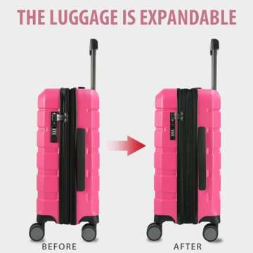 KROSER Hardside Carry-On Luggage with Spinner Wheels