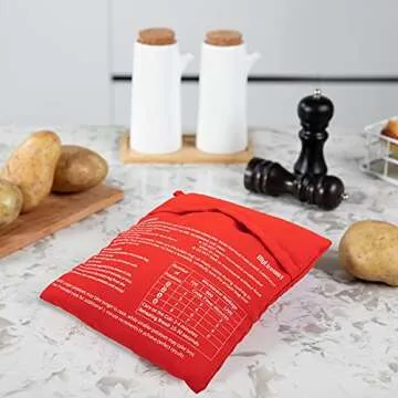 MyLifeUNIT Microwave Potato Bag, Baked Potato Microwave Baking Bag, Red