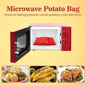MyLifeUNIT Microwave Potato Bag, Baked Potato Microwave Baking Bag, Red