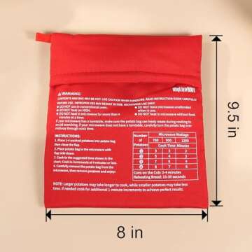 MyLifeUNIT Microwave Potato Bag, Baked Potato Microwave Baking Bag, Red