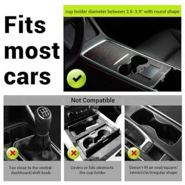 SodaRide Car Cup Holder Tray -Expander- 3 in 1 Detachable Food Table Tray with Solid Base - Road Trip Essentials Accessories Gadgets - Fits Yeti, Hydro Flask 32/40 oz