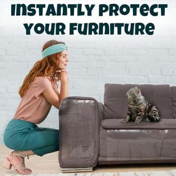 Anti Cat Scratch Furniture Protector, 10 Pack, Cat Couch Protector, Couch Protector for Cats, Furniture Protectors from Cats, Couch Cat Scratch Protector 10 Pack + 50 Twist Pins