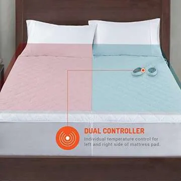 Heated Mattress Pad King Size with Dual Controls for Comfort