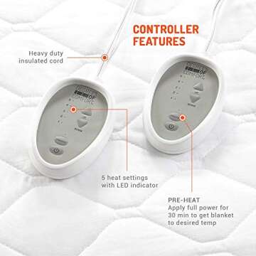 Heated Mattress Pad King Size with Dual Controls for Comfort