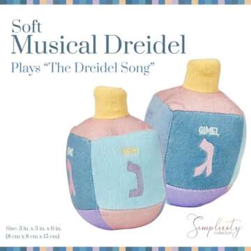 Rite Lite Plush Musical Dreidel - Squeeze to Play Hanukkah Melody! Hanukkah Gifts Toddler Kid Prizes...