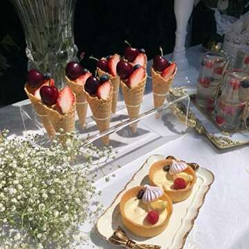 DGQ 2Packs 6 Holes Acrylic Ice Cream Cone Holder Stand for Parties