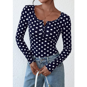 Stylish PRETTYGARDEN Women’s Long Sleeve Henley T-Shirt