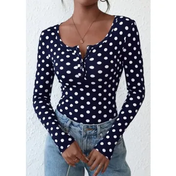 Stylish PRETTYGARDEN Women’s Long Sleeve Henley T-Shirt