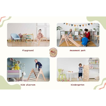 WoodandHearts Montessori Climbing Set for Kids Active Play