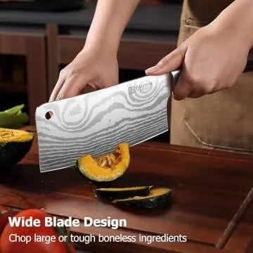 PAUDIN Cleaver Knife, Ultra Sharp Meat Cleaver 7 Inch, High Carbon Stainless Steel Butcher Knife with Wooden Handle, Chinese Cleaver for Meat Cutting Vegetable Slicing
