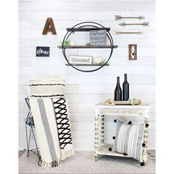 AuldHome Wood Beaded Tray - Farmhouse Style for Home Decor