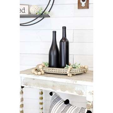 AuldHome Decorative Wooden Beaded Tray for Any Decor