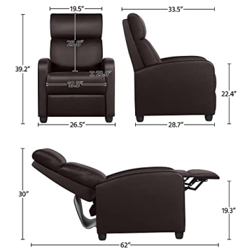 Yaheetech PU Leather Recliner Chair for Relaxation