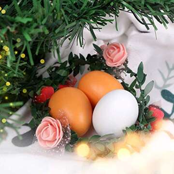 StillCool 6pcs Wooden Easter Eggs Yolk Pretend Children Play Kitchen Game Food Kids Toy