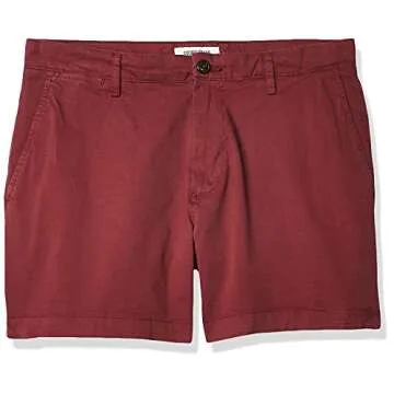 Men's Stylish 5" Slim-Fit Chino Shorts in Burgundy