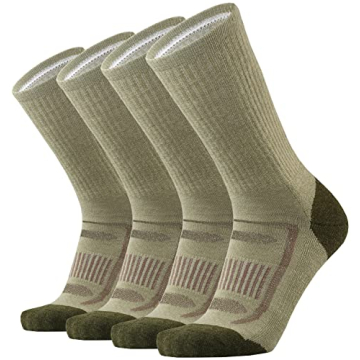 KMM Men's Merino Wool Cushion Crew Socks - Moisture Wicking & Warm for Outdoor Activities