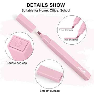 Aodaer 18 Pastel Highlighters Non-Bleed Gel Pens for Study