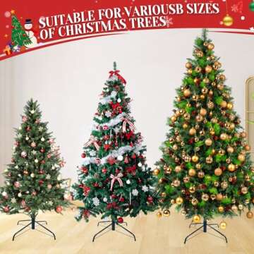 ALS AILISUO 24” Christmas Tree Stand for Artificial Trees, Christmas Tree Base Holder for 3 to 7 Ft Trees, Foldable Xmas Tree Stand Fits 0.5-1.25 Inch Tree Pole (24 Inch)