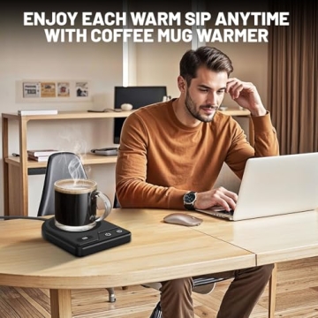 Mug Warmer,Coffee Mug Warmer with 3 Adjustable Temperature Settings,Coffee Warmer with 2-12H Auto Shutoff Functions,Easy to Clean Mug Warmer for Desk,Coffee Cup Warmer for Ideal Coffee Gifts