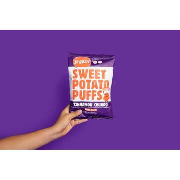 Spudsy Cinnamon Churro Sweet Potato Puffs | Vegan, Gluten Free Veggie Chips | Plant-Based, Allergen-free, Non-GMO, Kosher, Superfood Snack | 2 Pack, 4 oz Bags