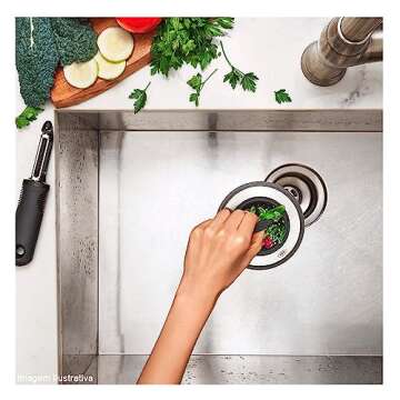 OXO Good Grips 2-in-1 Sink Strainer Stopper, Black