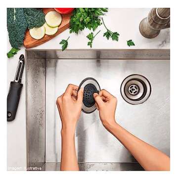 OXO Good Grips 2-in-1 Sink Strainer Stopper, Black