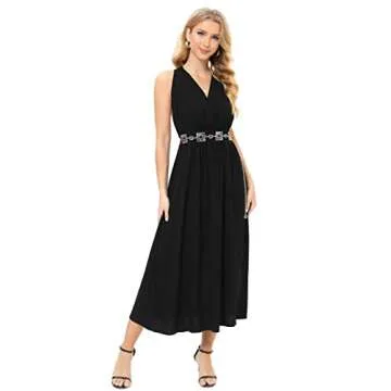 FAN&LOUIS Gold Waist Chain Belt for Women Dresses Metal Link Dangling Cinturones De Mujer