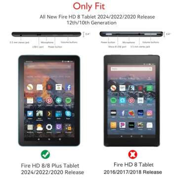 Shockproof Fire HD 8 Tablet Case for Kids with Handle and Stand