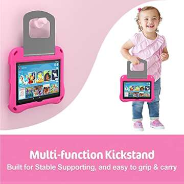 Durable Fire HD 8 Tablet Case for Kids with Kickstand