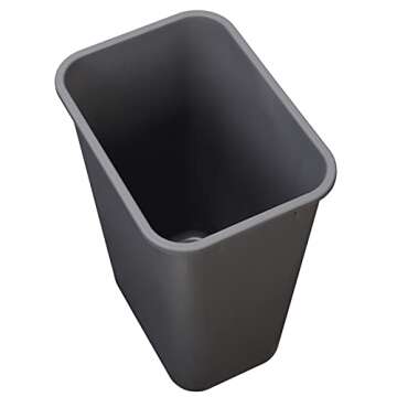 Amazon Basics - Rectangular Commercial Office Wastebasket, 10 gallons (Pack of 1), Grey (Previously AmazonCommercial brand)