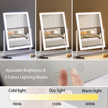 HIEEY Hollywood Vanity Mirror with Lights 3 Color Modes 5X Magnification