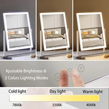 HIEEY Hollywood Vanity Mirror with Lights 3 Color Modes 5X Magnification