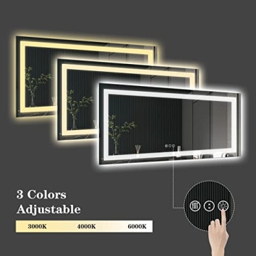 Amorho LED Bathroom Mirror with Dimmable Backlight and Anti-Fog