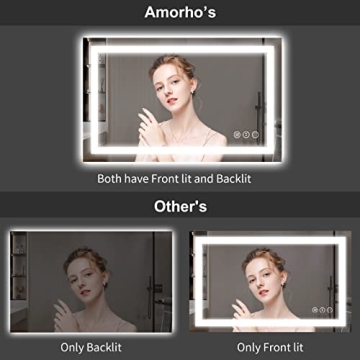 Amorho LED Bathroom Mirror with Dimmable Backlight and Anti-Fog