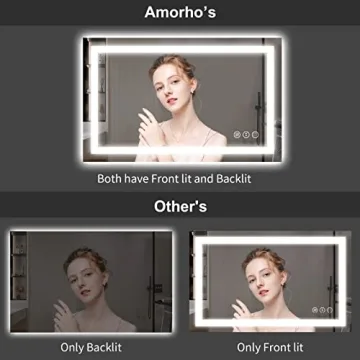 Amorho LED Bathroom Mirror with Dimmable Backlight and Anti-Fog