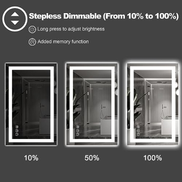 Amorho LED Bathroom Mirror with Dimmable Backlight and Anti-Fog