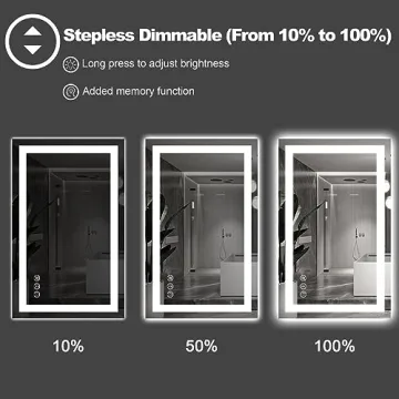 Amorho LED Bathroom Mirror with Dimmable Backlight and Anti-Fog