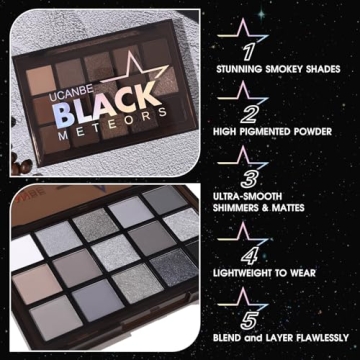 UCANBE Smokey Black Eyeshadow Palette - High Pigmented Shades