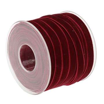 Luxurious Wine Red Velvet Ribbon for Crafts Decoration - 20 Yards of Creative Potential