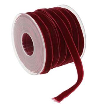 Velvet Ribbon for Crafts Decoration 20 Yards - Wine Red
