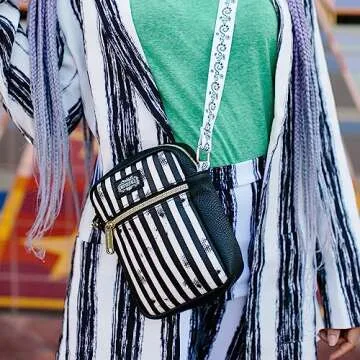 Buckle Down Beetlejuice Stripes Crossbody Bag