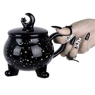Vencer Moon Mugs - Unique Ceramic Witchcraft Coffee Mug, 14 oz