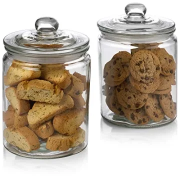 Elegant 2 Pc 1/2 Gallon Glass Storage Jars for Kitchen Organization