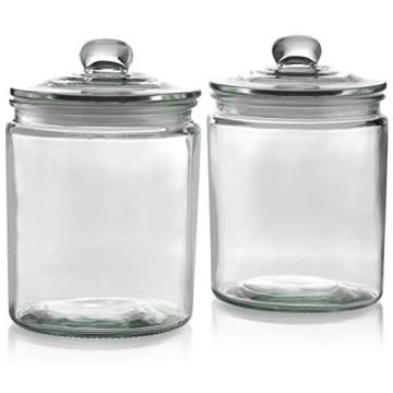 Elegant 2 Pc 1/2 Gallon Glass Storage Jars for Kitchen Organization