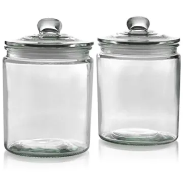 Elegant 2 Pc 1/2 Gallon Glass Storage Jars for Kitchen Organization