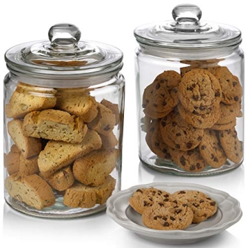 Elegant 2 Pc 1/2 Gallon Glass Storage Jars for Kitchen Organization