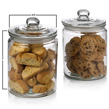 Elegant 2 Pc 1/2 Gallon Glass Storage Jars for Kitchen Organization