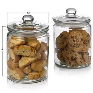 Elegant 2 Pc 1/2 Gallon Glass Storage Jars for Kitchen Organization
