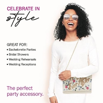 Pretty Robes HAPPILY EVER AFTER Clutch Purse for Wedding Day Beaded for Bachelorette Party, Bridal Purse Bridal Shower GIfts & Engagement Gifts for Bride To Be